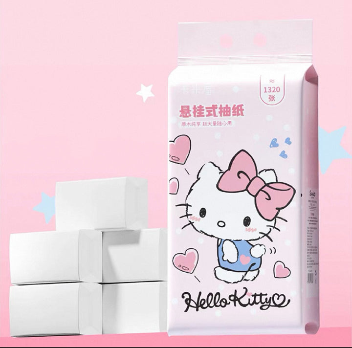 Sanrio™️ Cute Hanging Tissue Pack – 4-Ply, Extra-Large & Portable, 1,320 Sheets
