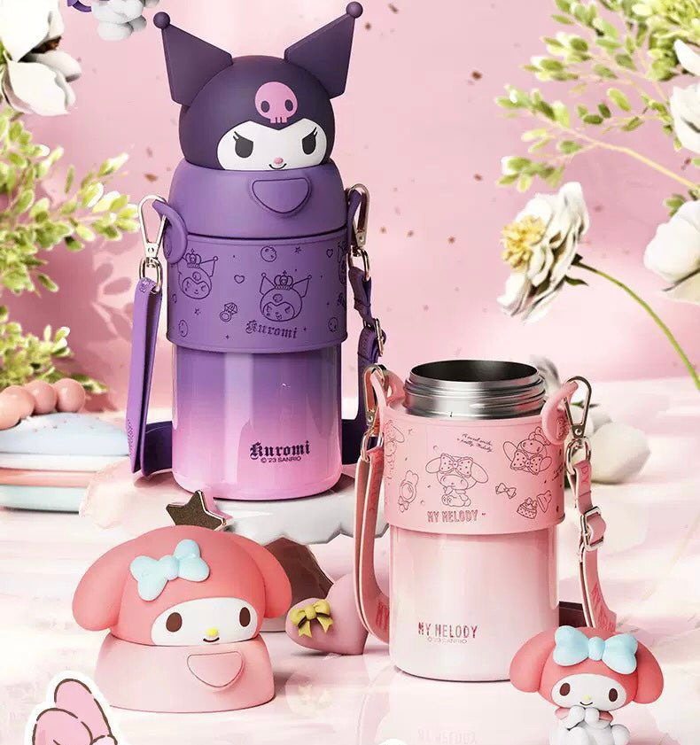 Sanrio™ 316 Stainless Steel Insulated Bottle | Long-Lasting Heat Retention | Crossbody Carry