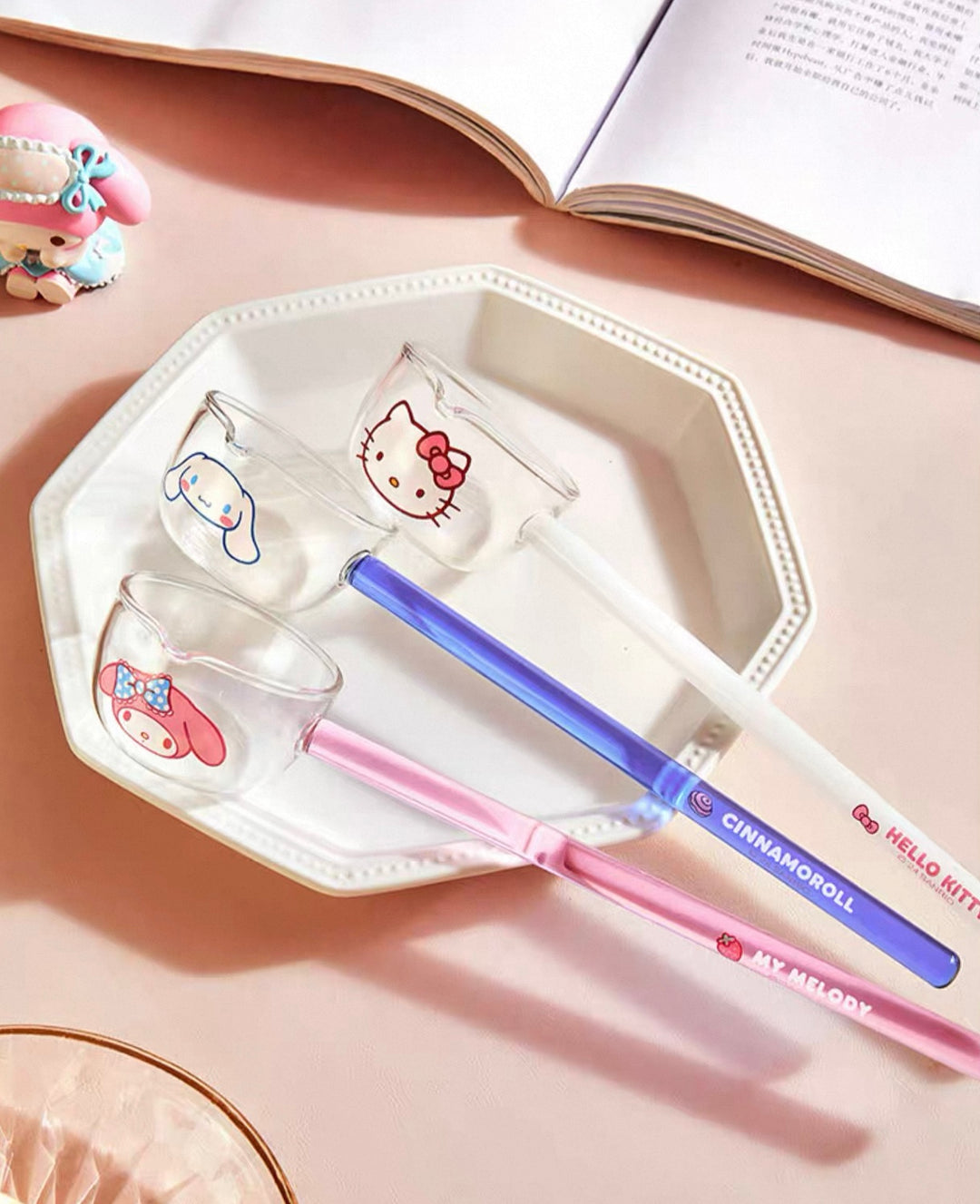 Sanrio™ Glass Long-Handle Soup Ladle – Large Serving Spoon 🍜 Heat-Resistant Oil Ladle