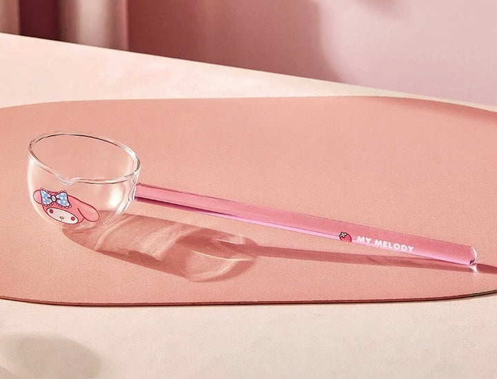 Sanrio™ Glass Long-Handle Soup Ladle – Large Serving Spoon 🍜 Heat-Resistant Oil Ladle