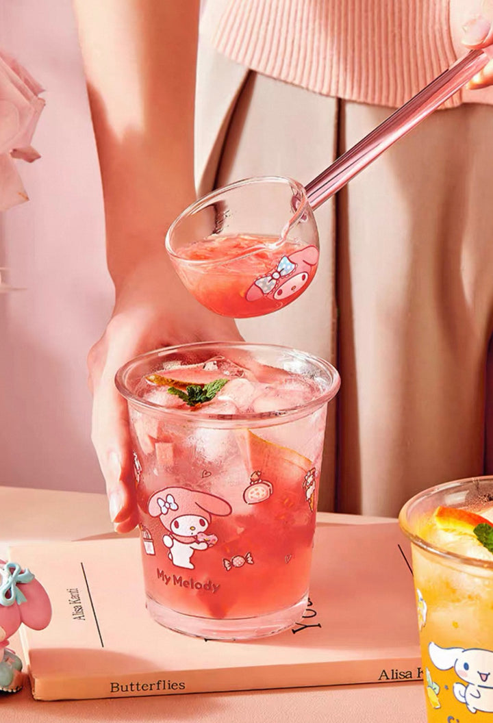 Sanrio™ Glass Long-Handle Soup Ladle – Large Serving Spoon 🍜 Heat-Resistant Oil Ladle