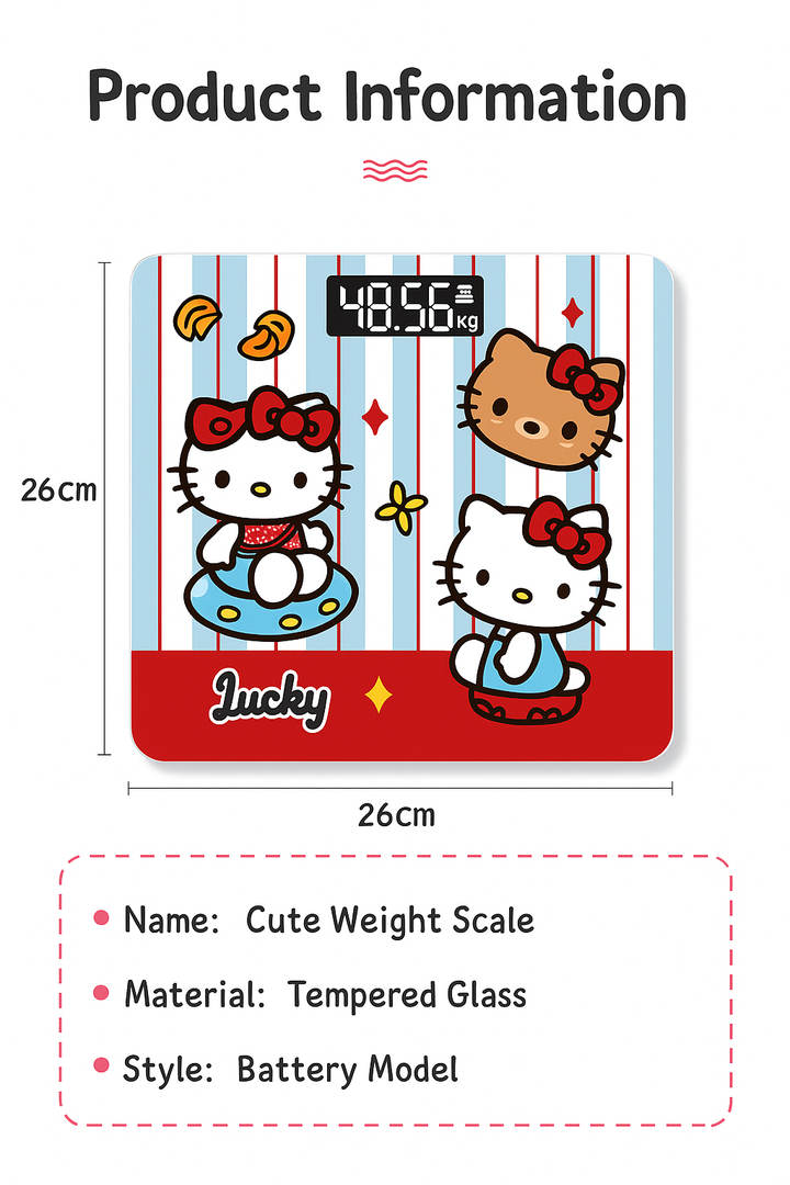 【 Perfect Weight Management Partner】
Cartoon Digital Scale – Accurate Electronic Weighing, Battery Operated 🔋