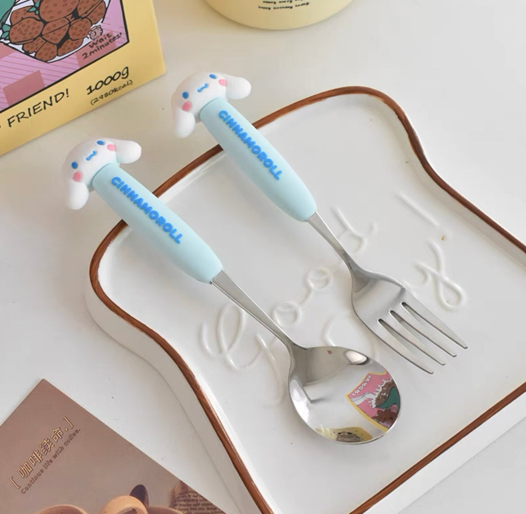 SANRIO | Cute Cartoon Long Handle Fork & Spoon Set