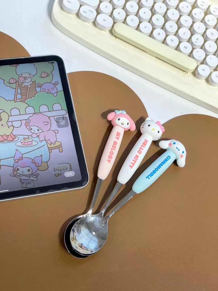 SANRIO | Cute Cartoon Long Handle Fork & Spoon Set