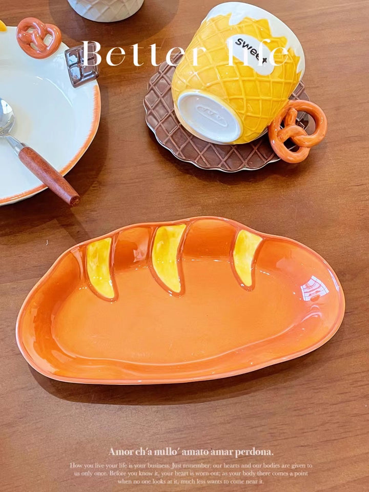 【Bread 🥐🥨 Series】Hand-Painted Underglaze Ceramic Dinnerware Set