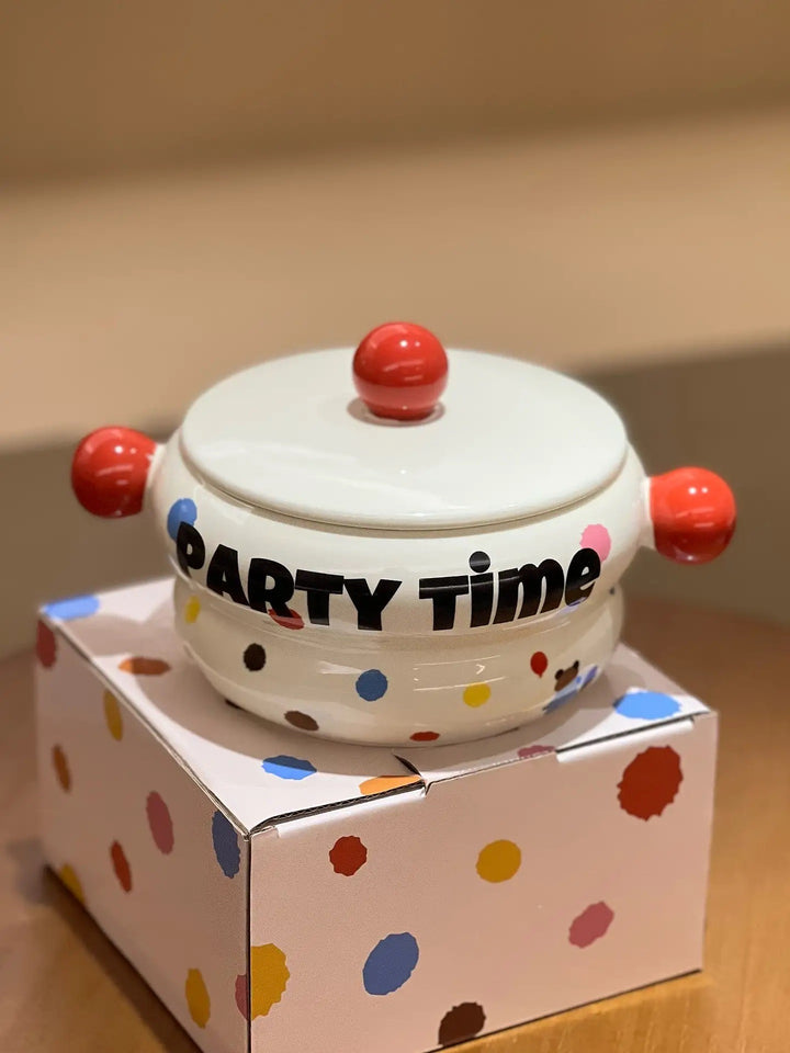 「Party Time」Colorful Bear Ceramic Cream Style Mug & Rice Bowl/ Salad Bowl & Noodle Bowl with Lid