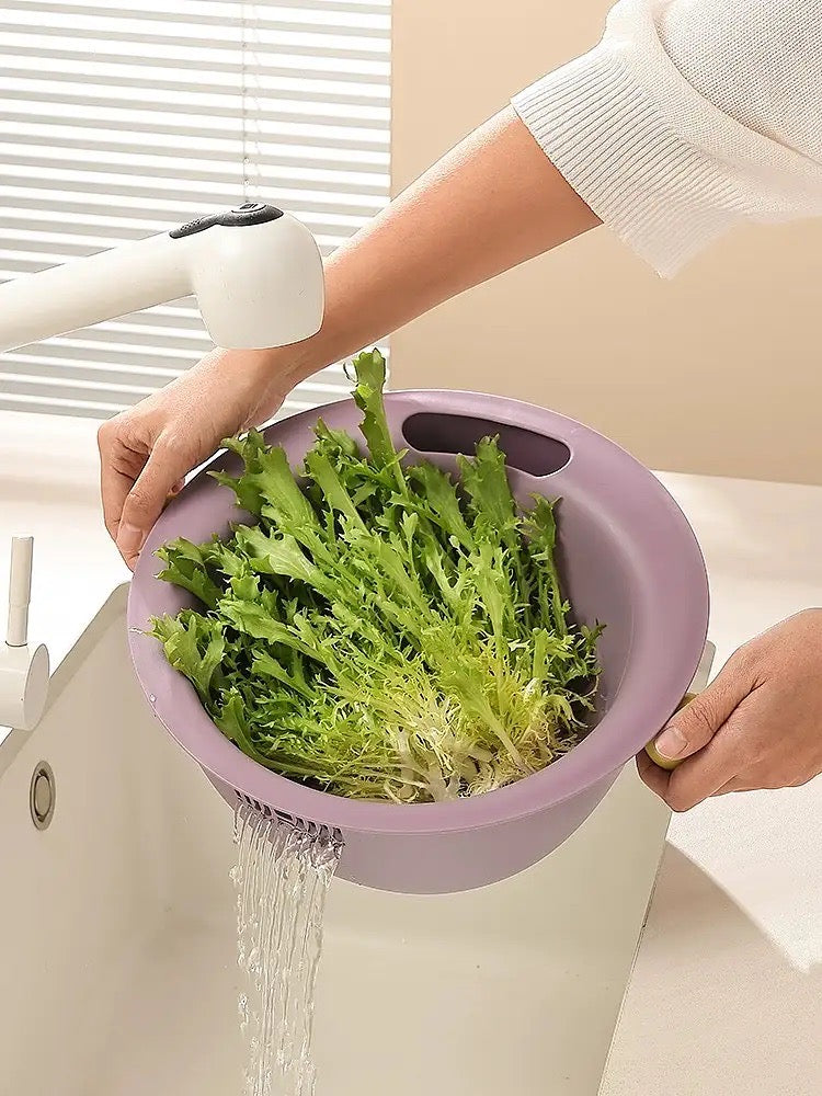 「Kitchen Sink Drain Basket 」 Double Layer Drainage Basket,Drainage Bowl for Sink, Fruit, Food, Vegetables Strainer for Kitchen