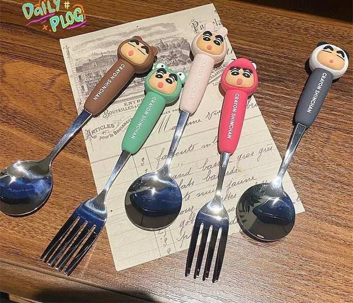 「Crayon Shinchan™️」Stainless Steel Spoon & Fork Set