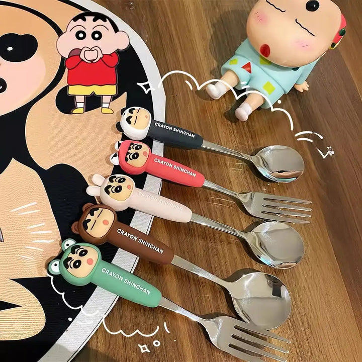 「Crayon Shinchan™️」Stainless Steel Spoon & Fork Set