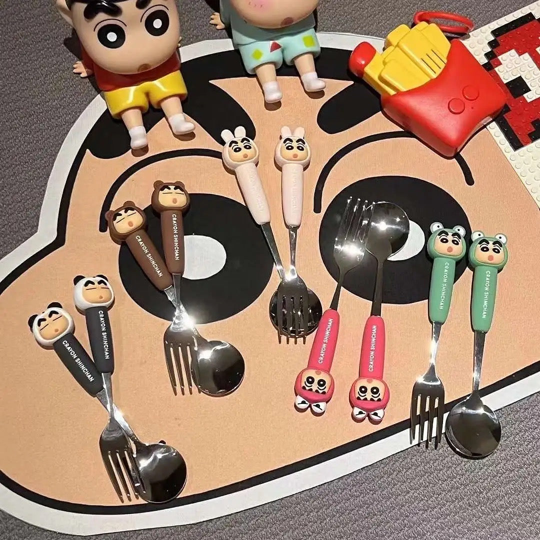 「Crayon Shinchan™️」Stainless Steel Spoon & Fork Set