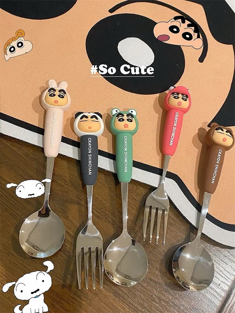「Crayon Shinchan™️」Stainless Steel Spoon & Fork Set