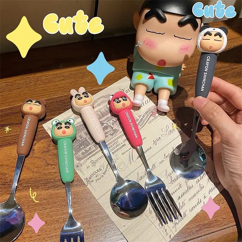 「Crayon Shinchan™️」Stainless Steel Spoon & Fork Set