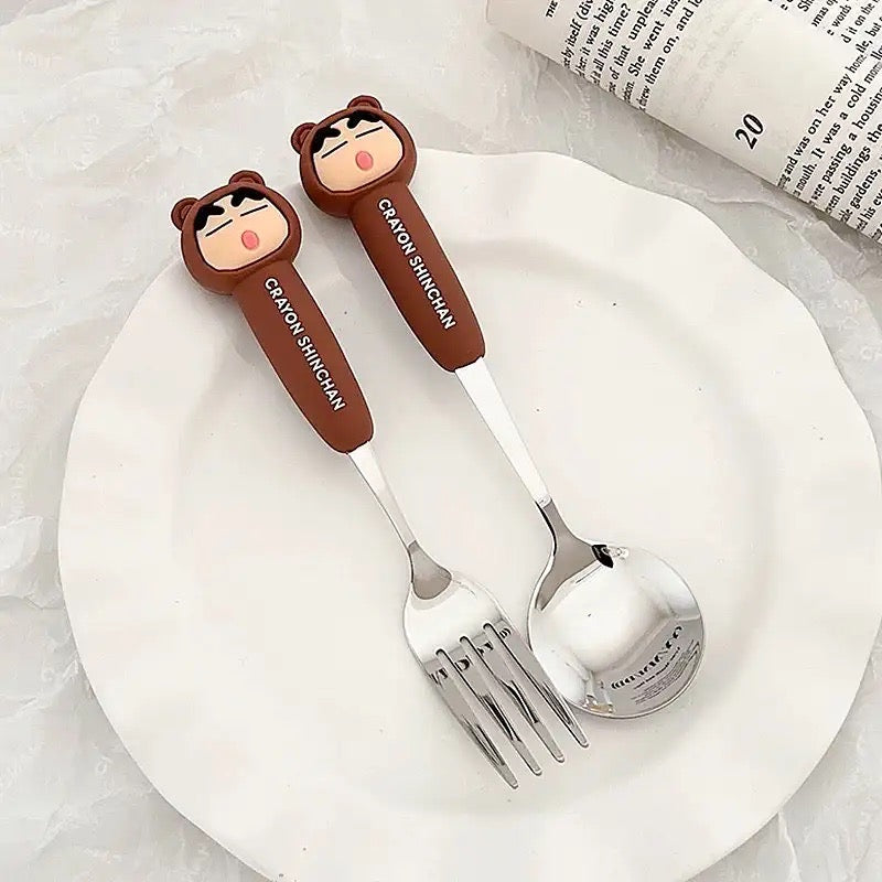 「Crayon Shinchan™️」Stainless Steel Spoon & Fork Set