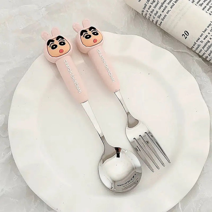 「Crayon Shinchan™️」Stainless Steel Spoon & Fork Set