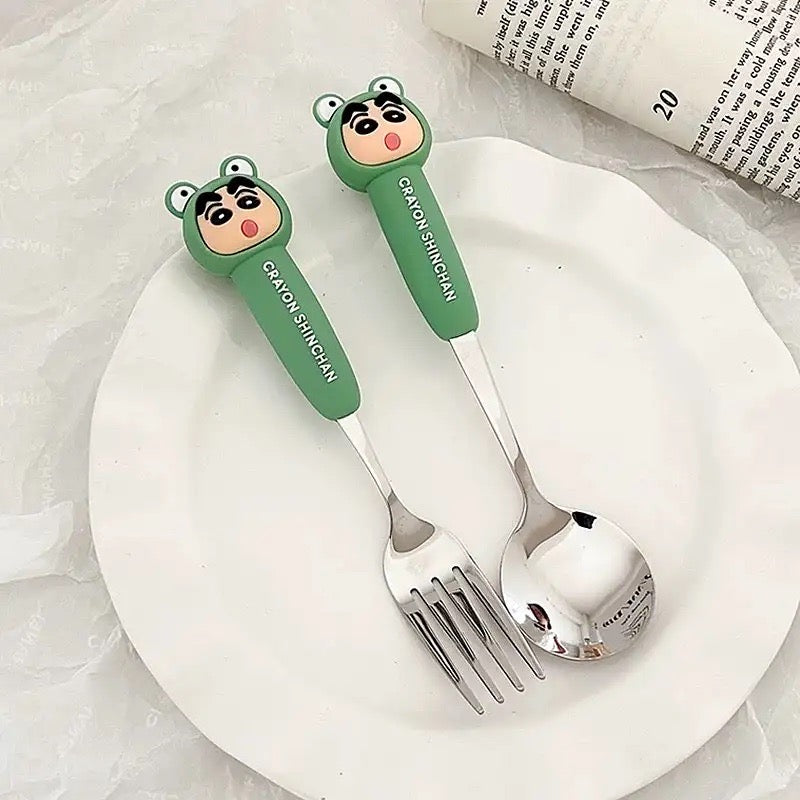 「Crayon Shinchan™️」Stainless Steel Spoon & Fork Set