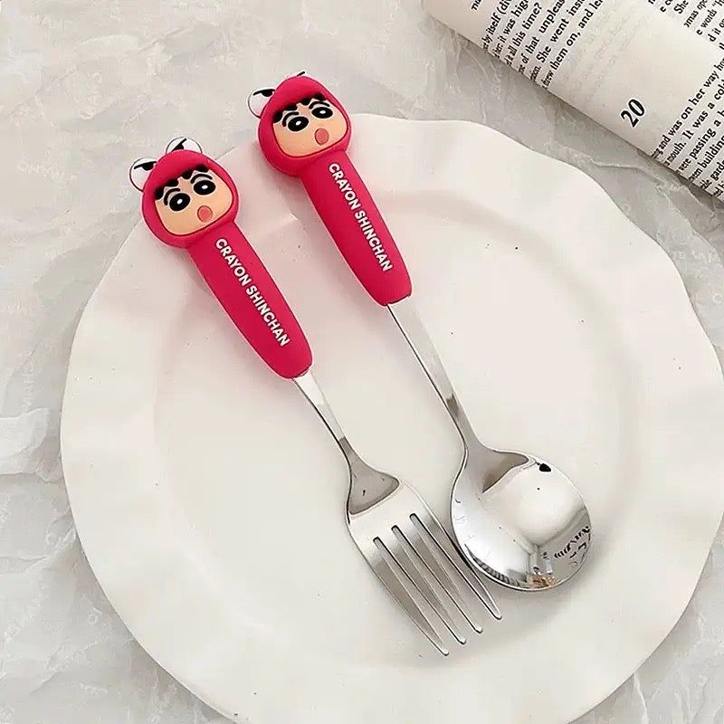 「Crayon Shinchan™️」Stainless Steel Spoon & Fork Set
