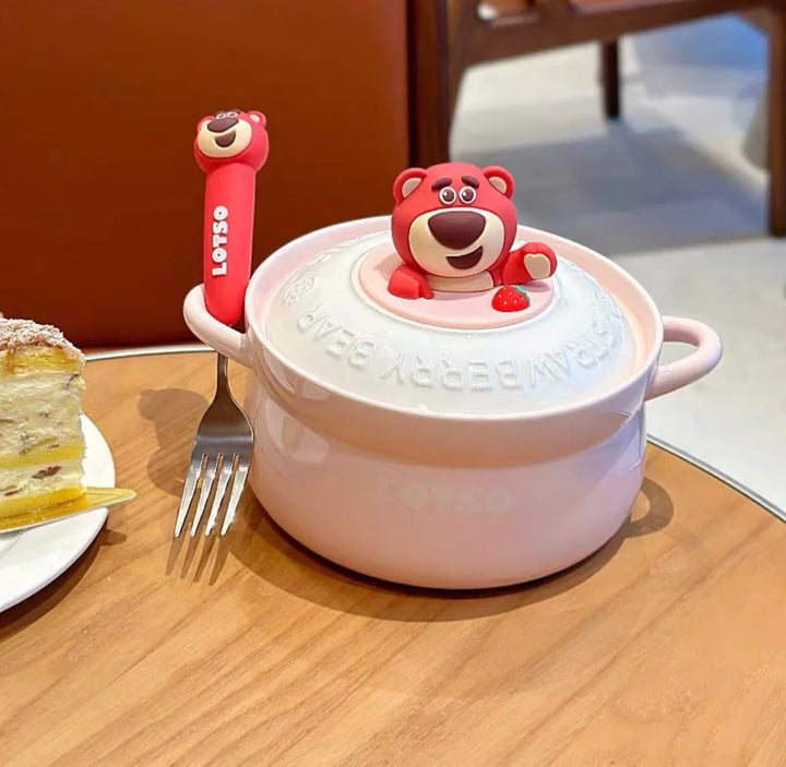 【Disney™️ Series — Strawberry Bear 🍓 & Winnie the Pooh】 Covered Noodle Bowl 🍜