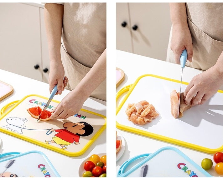 🖍️ Crayon Shin-chan™️ Double-Sided Cutting Board | Food-Grade Chopping Board for Fruits & Vegetables