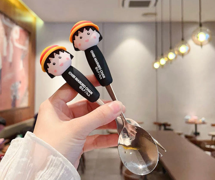 🍒 Chibi Maruko-chan™️ Stainless Steel Spoon & Fork Set