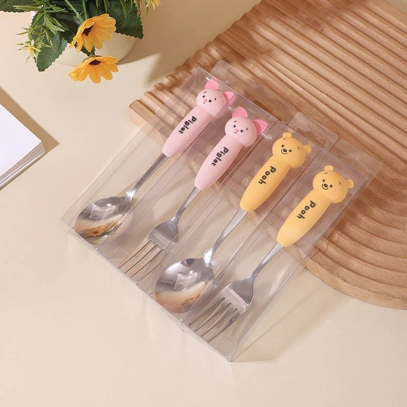 🏰 Disney™️ Stainless Steel Spoon & Fork Set – Kids’ Cutlery Set