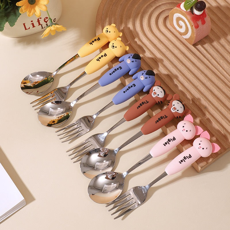 🏰 Disney™️ Stainless Steel Spoon & Fork Set – Kids’ Cutlery Set