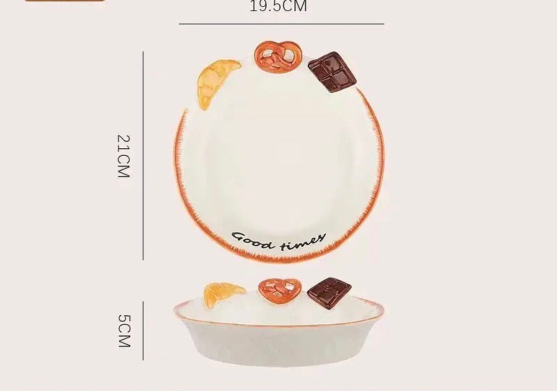 【Bread 🥐🥨 Series】Hand-Painted Underglaze Ceramic Dinnerware Set