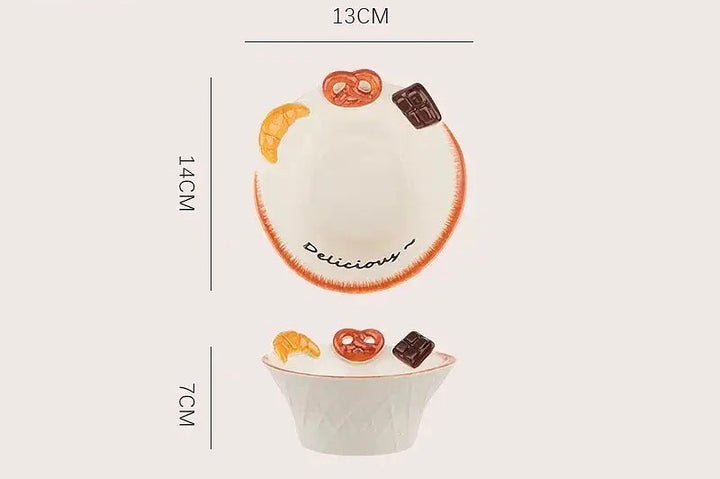 【Bread 🥐🥨 Series】Hand-Painted Underglaze Ceramic Dinnerware Set