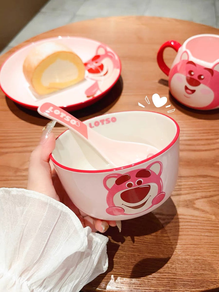 Disney™ Lotso 🍓 Solo Tableware Gift Set | One-Person Meal Box with Tote 🎁