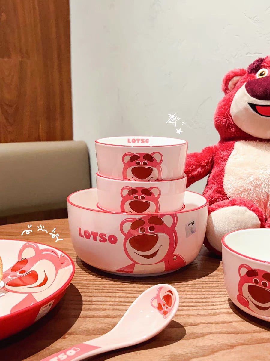 Disney™ Lotso 🍓 Solo Tableware Gift Set | One-Person Meal Box with Tote 🎁