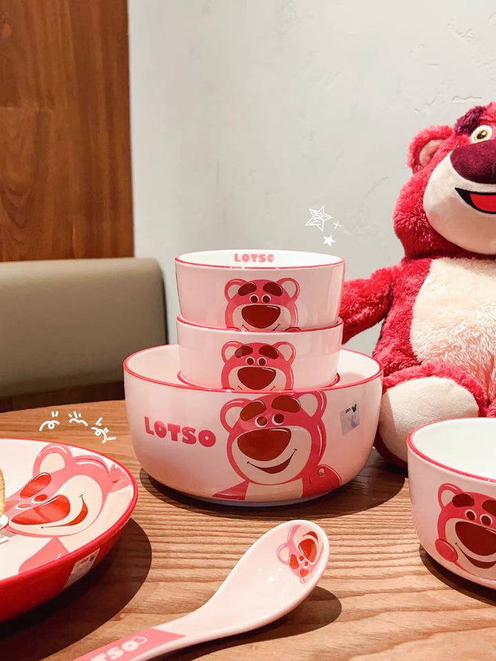 Disney™ Lotso 🍓 Solo Tableware Gift Set | One-Person Meal Box with Tote 🎁