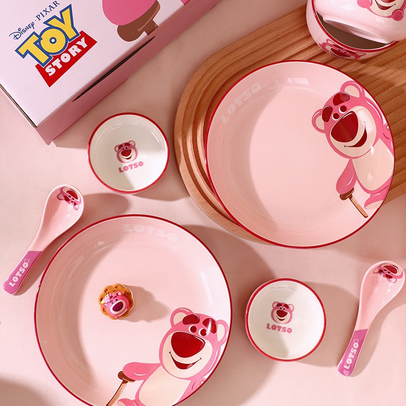 Disney™ Lotso 🍓 Solo Tableware Gift Set | One-Person Meal Box with Tote 🎁