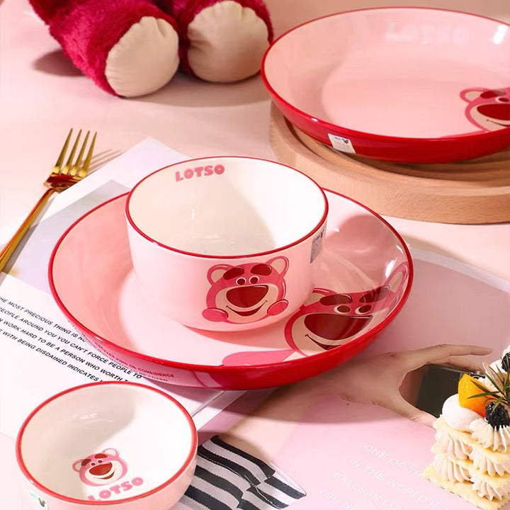 Disney™ Lotso 🍓 Solo Tableware Gift Set | One-Person Meal Box with Tote 🎁