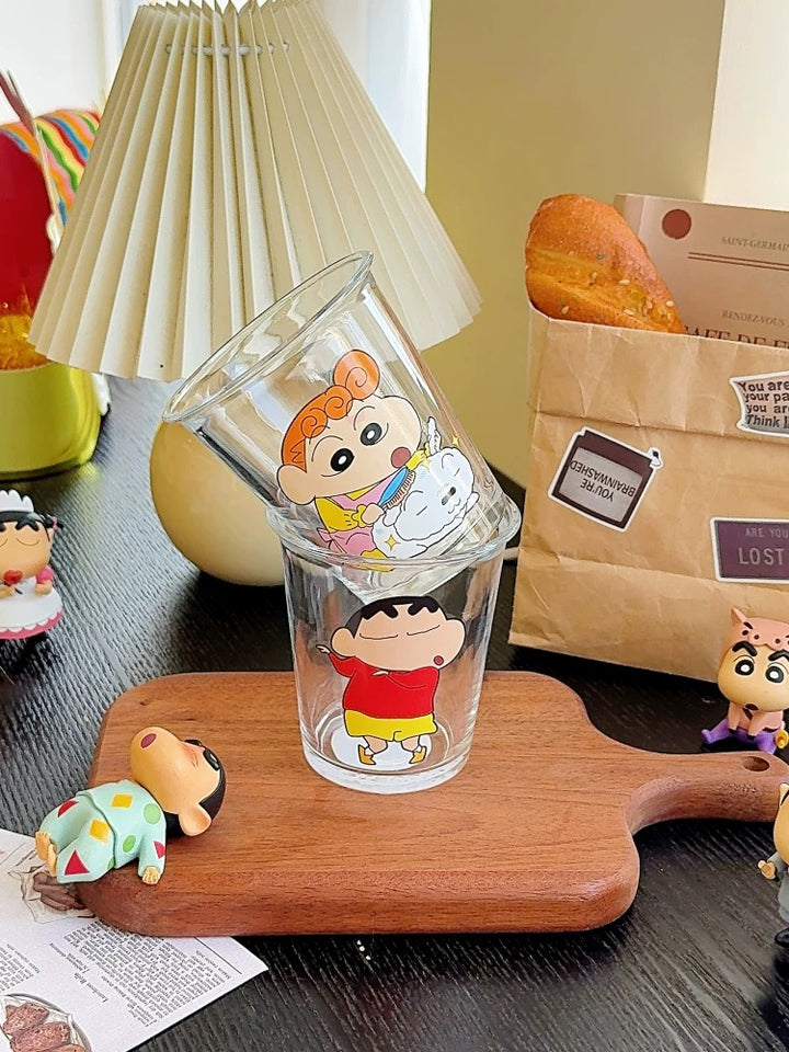 Crayon Shin-chan™️ Durable Heat-Resistant Glass Cups – Set of 4 with Gift Box