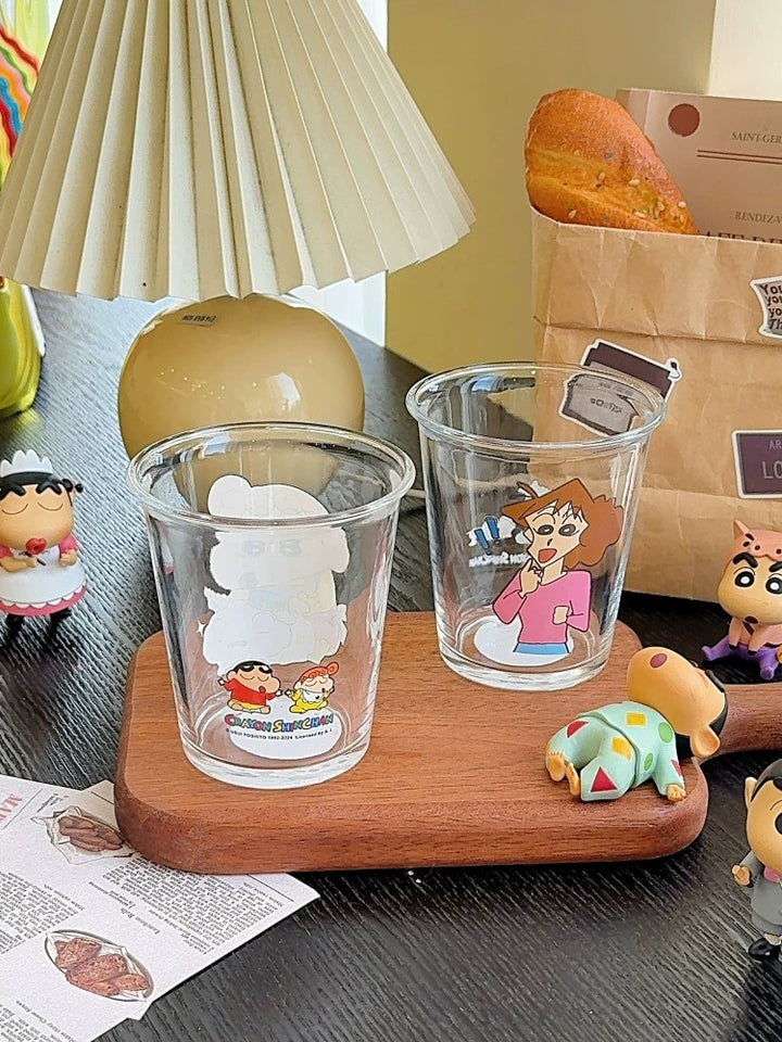 Crayon Shin-chan™️ Durable Heat-Resistant Glass Cups – Set of 4 with Gift Box