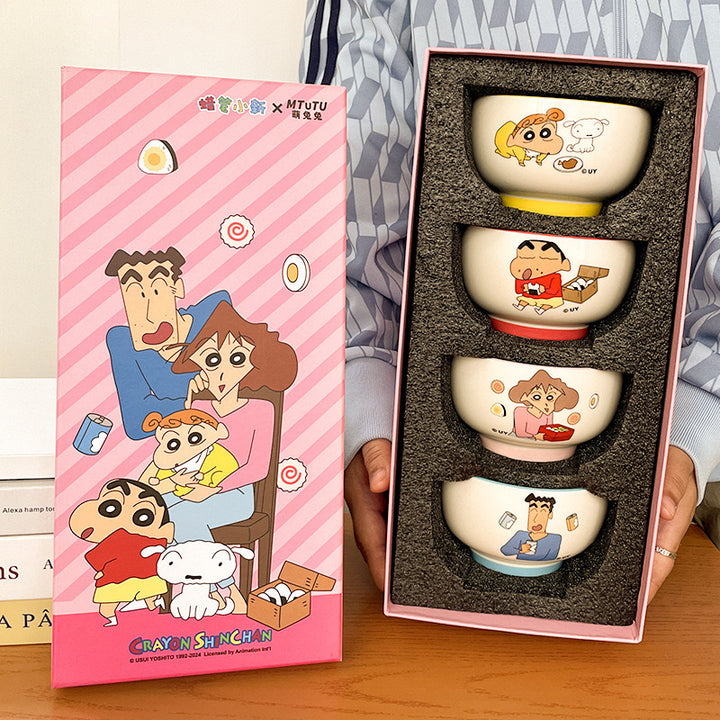 Crayon Shin-chan™️ Ceramic Bowl Set – 4-Piece Gift Box