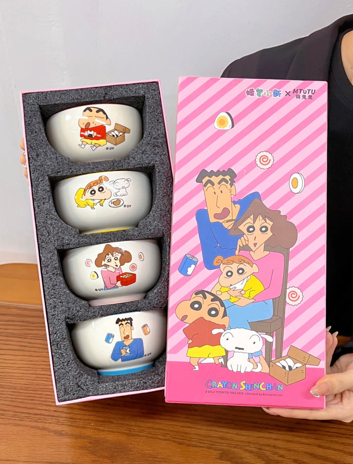 Crayon Shin-chan™️ Ceramic Bowl Set – 4-Piece Gift Box