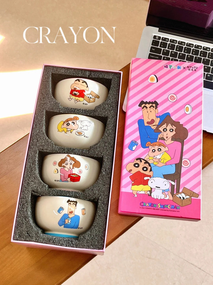 Crayon Shin-chan™️ Ceramic Bowl Set – 4-Piece Gift Box