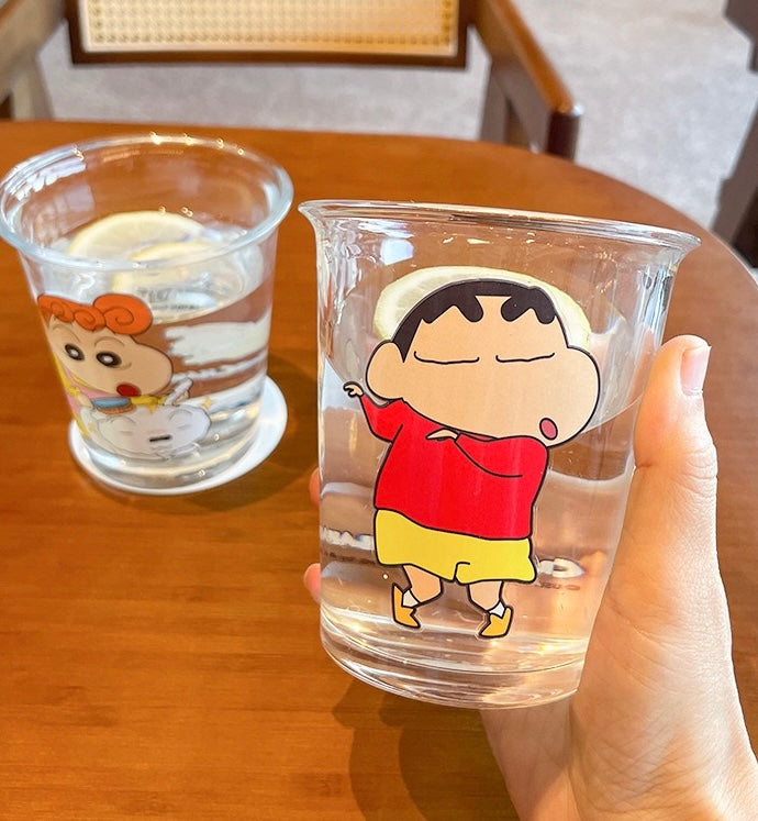 Crayon Shin-chan™️ Durable Heat-Resistant Glass Cups – Set of 4 with Gift Box