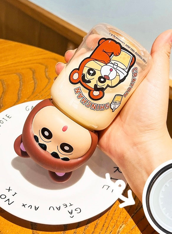 Crayon Shin-chan™️ Cute Mini Tritan Water Bottle | Pocket-Sized Figure Travel Cup