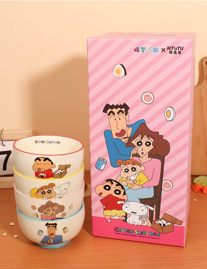 Crayon Shin-chan™️ Ceramic Bowl Set – 4-Piece Gift Box