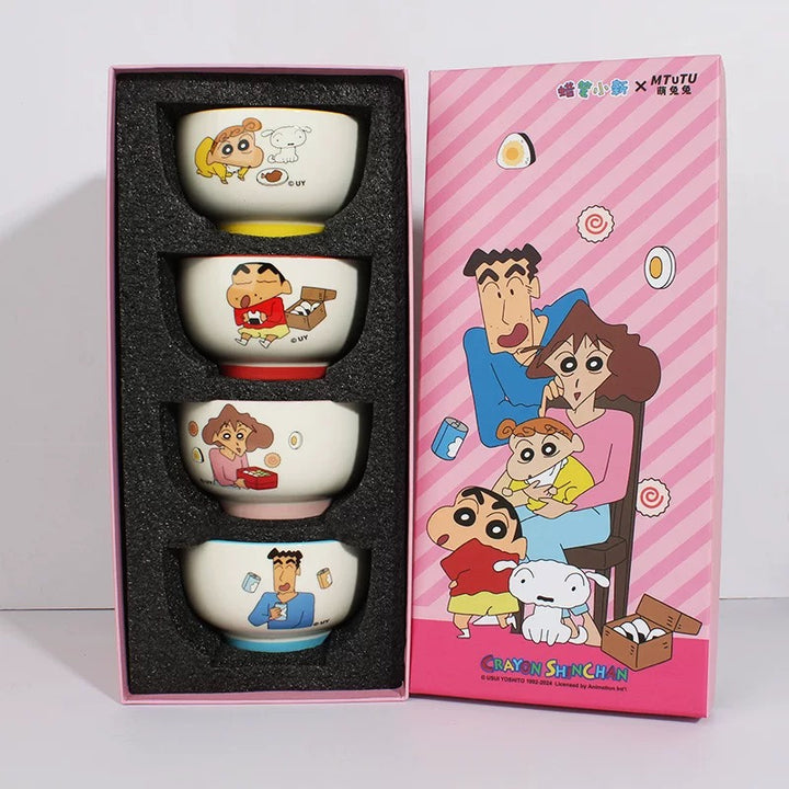 Crayon Shin-chan™️ Ceramic Bowl Set – 4-Piece Gift Box