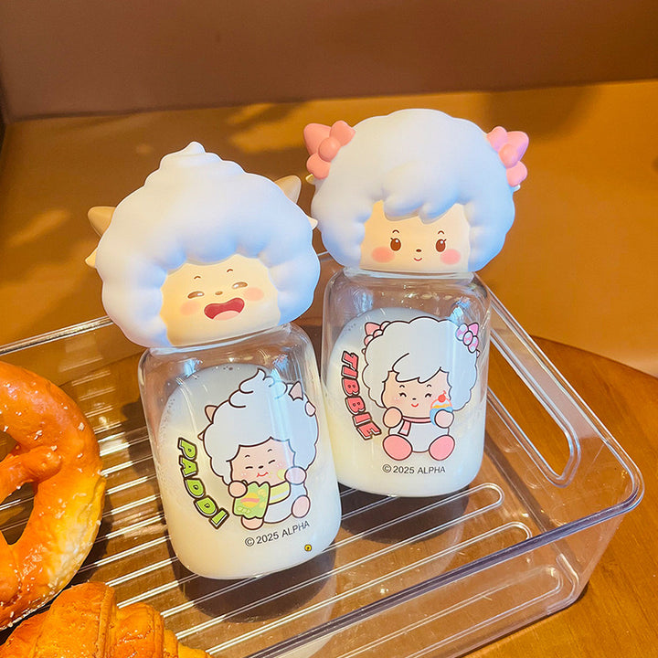 Pleasant Goat & Big Big Wolf™️ Mini Portable Water Bottle | Cute Pocket Figure Tritan Travel Cup