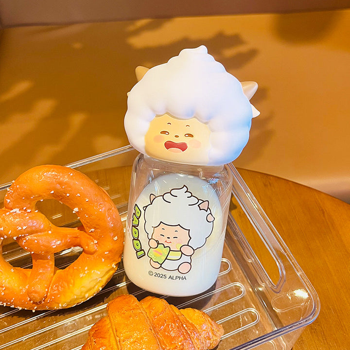 Pleasant Goat & Big Big Wolf™️ Mini Portable Water Bottle | Cute Pocket Figure Tritan Travel Cup