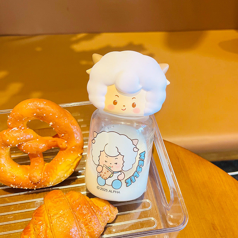 Pleasant Goat & Big Big Wolf™️ Mini Portable Water Bottle | Cute Pocket Figure Tritan Travel Cup