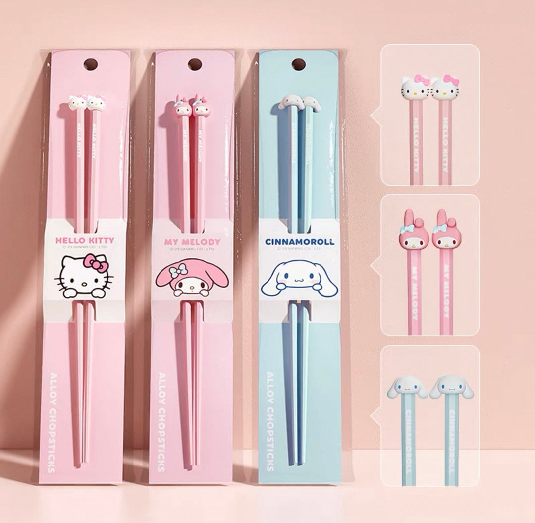 【Sanrio™️】Alloy Chopsticks Set 🥢 Mold-Resistant | Non-Slip | One-Pair-Per-Person | Individually Packaged