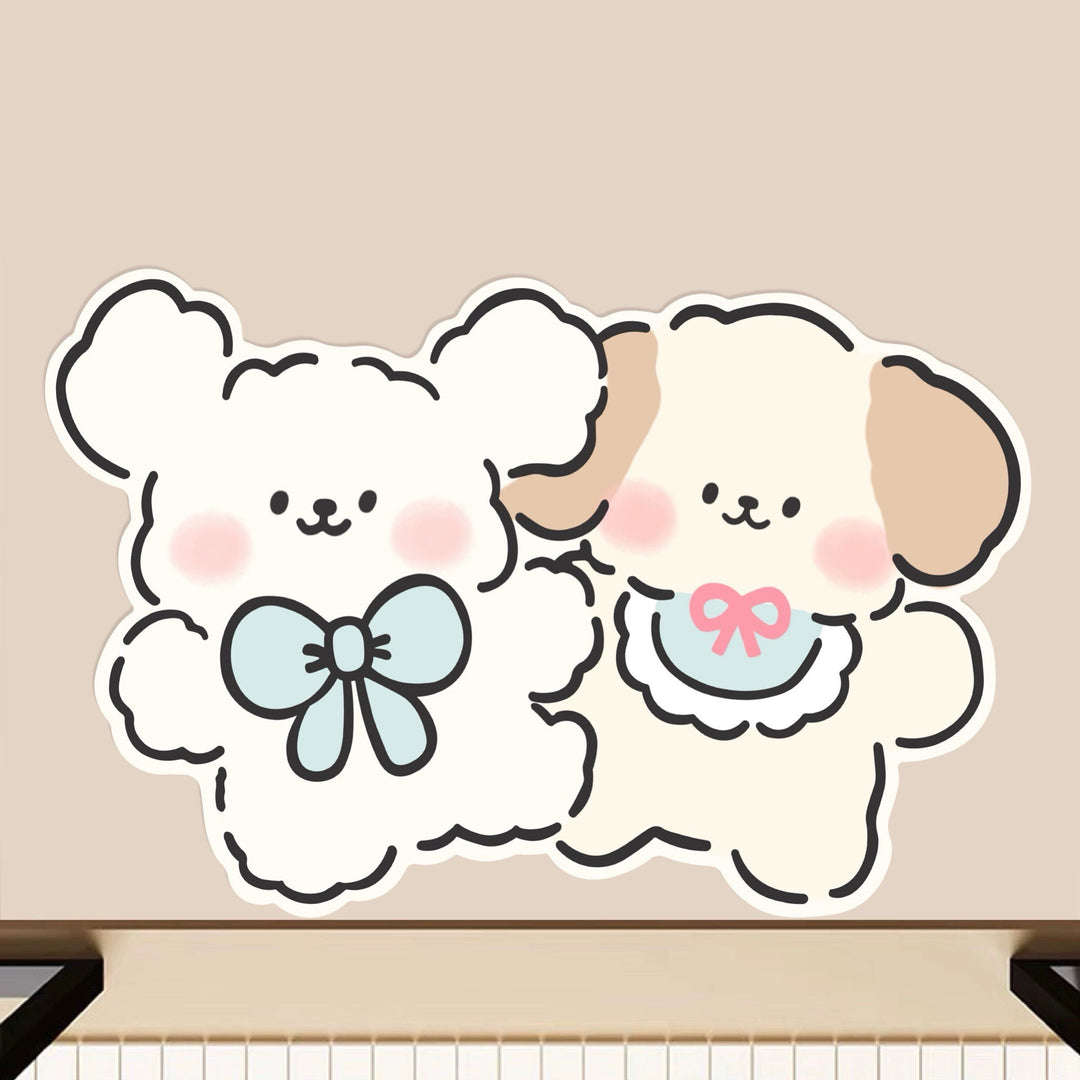 Couple Puppy💕 Soft Diatomaceous Earth Bathroom Absorbent Mat - Size: 50×80 cm