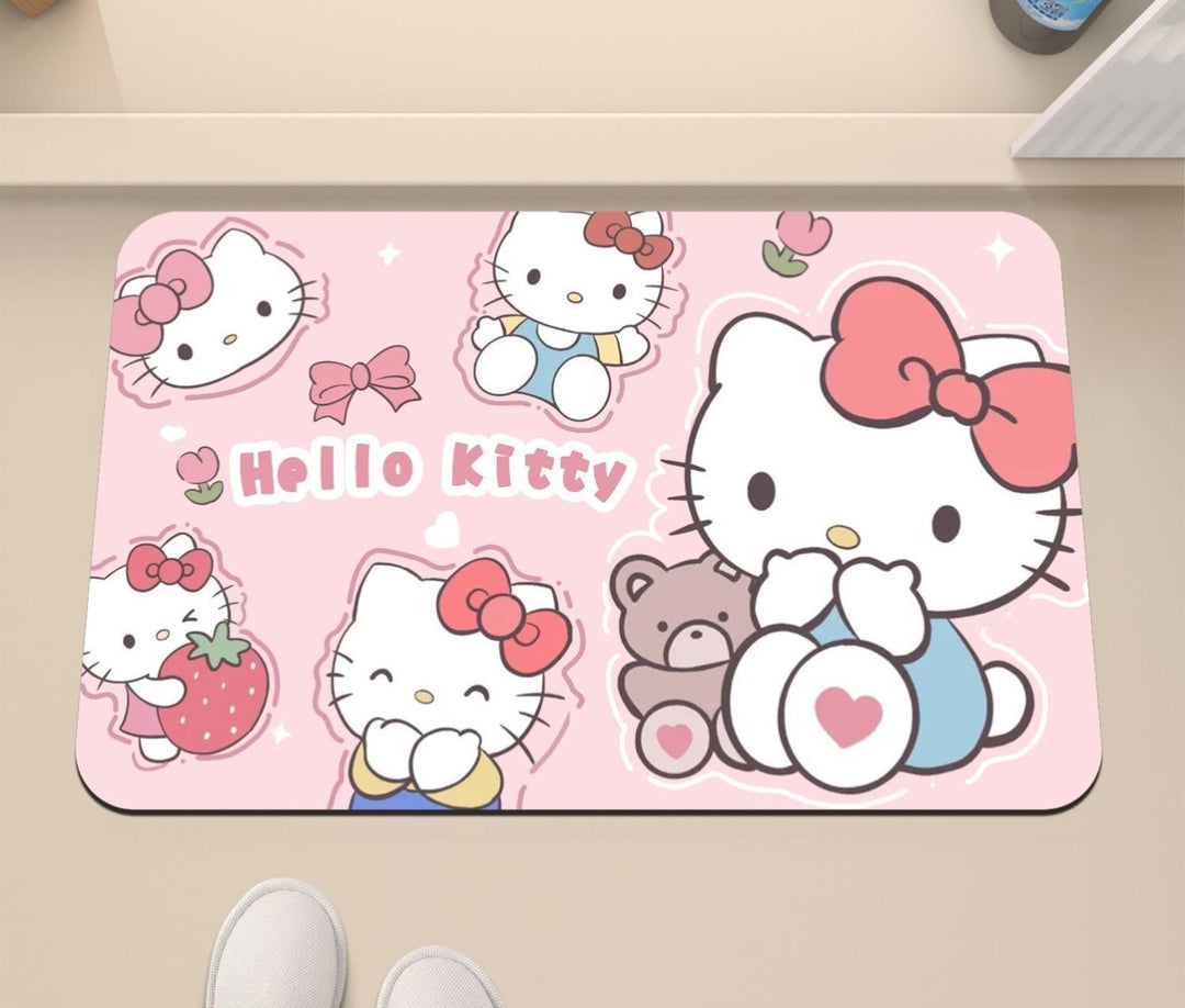 Hello Kitty - Soft Diatomaceous Earth Bathroom Absorbent Mat - Size: 50×80 cm