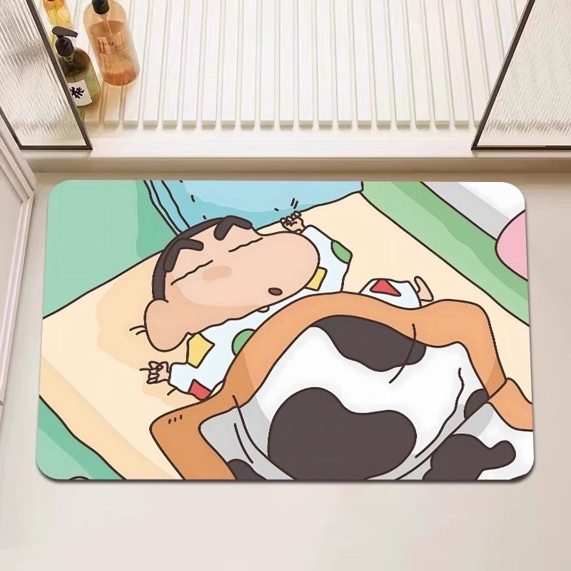 💤Sleepy Shin-chan - Soft Diatomaceous Earth Bathroom Absorbent Mat - Size: 50×80 cm