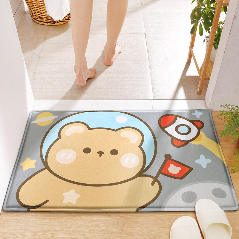 Upgraded Material – Plush Flannel Fabric Bathroom Mat 🛀 Super soft- Size: 50×80 cm