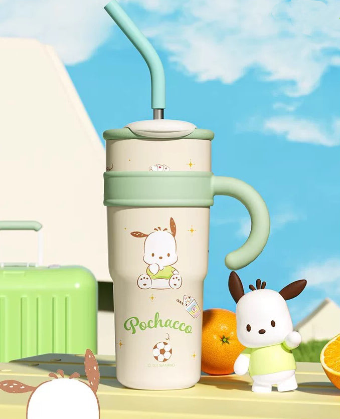 【Sanrio】Officially Licensed™️ Dual-Drink Ice Mug – 1.2L Extra Large Capacity with Straw | Thermal Insulation ♨️ & Cold Retention 🧊 | 3 Styles Available